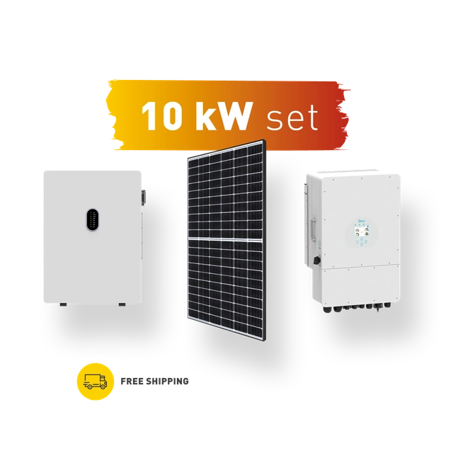 10 kW SET SOLAIRE - DEYE, BATTERLUTION, LEAPTON - Basse tension