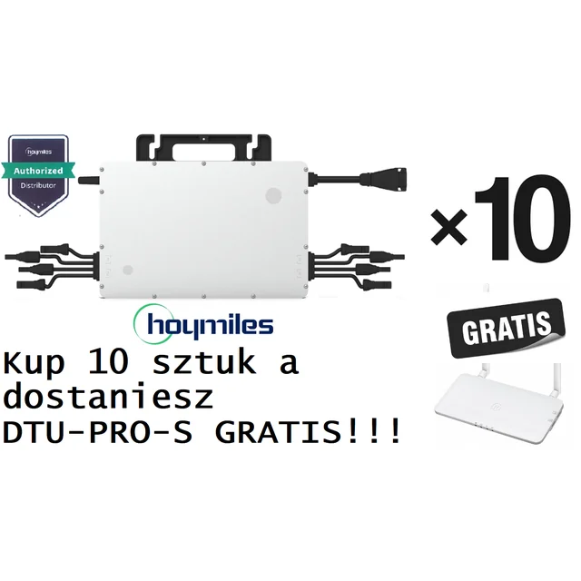 10 X HOYMILES HMS-micro-omvormer 2000-4T 1F (4*670W) + DTU-PRO-S