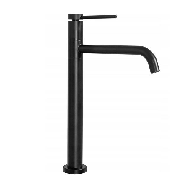 REA LUGANO SLIM Black tall basin mixer