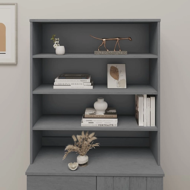 Top unit above the cupboard, dark gray, 90x30x100 cm, pine wood