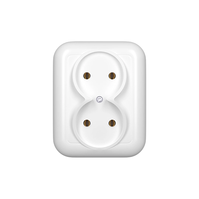 Double socket p/t PT-5F white