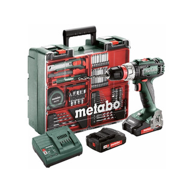 Metabo BS 18 L Quick cordless drill driver with chuck 18 V | 25 Nm/50 Nm | Carbon brush | 2 x 2 Ah battery + charger | In a suitcase