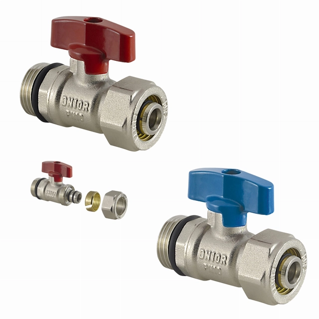 1/2 "ball valve for manifold, connection PEX / AL 16x2.0 CALIDO