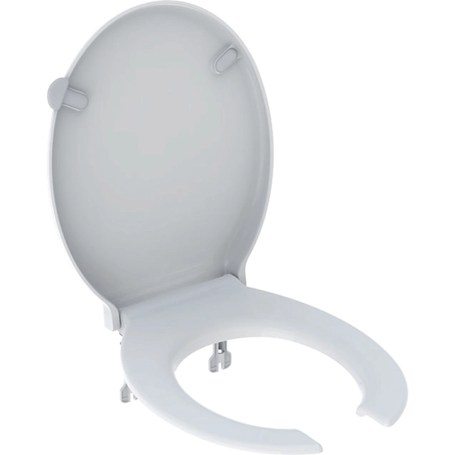 Selnova Comfort toilet seat with an open seat, fixing from the bottom, metal hinges, antibacterial, for the disabled