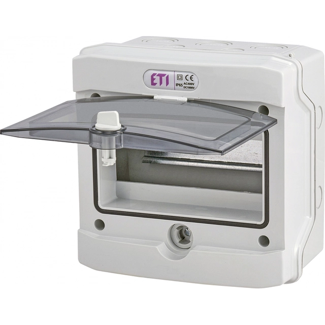 ETI 001101176 Surface-mounted housing 6 mod.IP65 transparent door ECH-6G