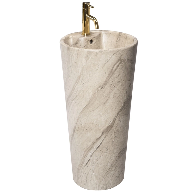 The freestanding ceramic washbasin Blanka Natural Matt Marble