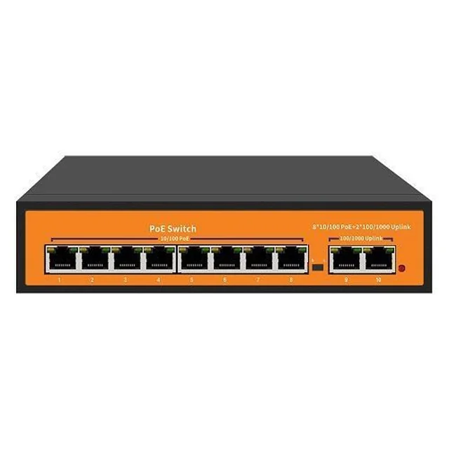 Switch POE 8 ports 10/100+2x100/1000Mbps, 250m max 96W NPS08F2GBE