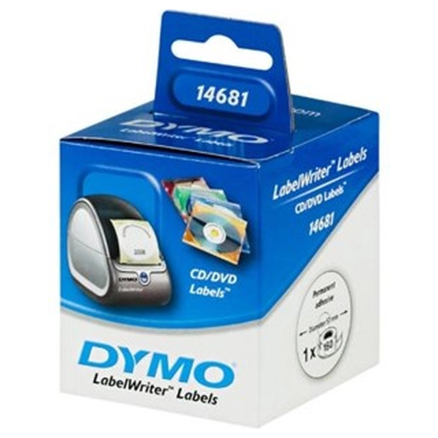 14681 DYMO labels for CD / DVD paper diameter 57mm, white (pack of 160 labels)