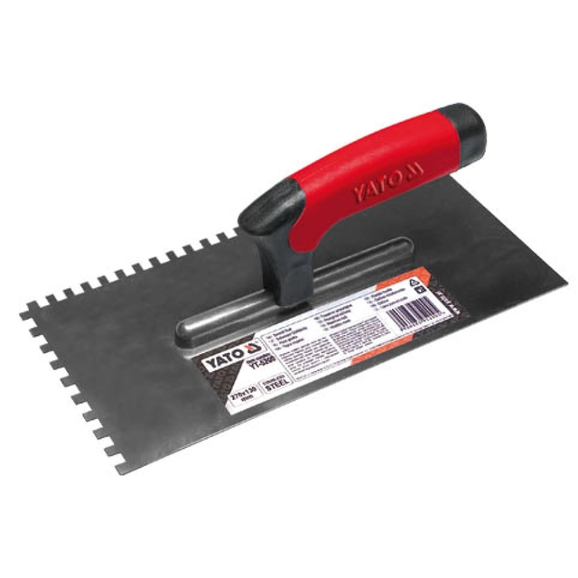 YT-5204 Stainless steel plastering trowel 260x130 mm, tooth 10x10 mm