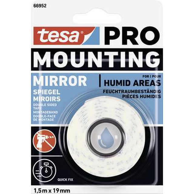 tesa Mounting PRO Spiegel 66952-00000-00 Mounting tape White (W x D) 1.5 m x 19 mm 1 pc