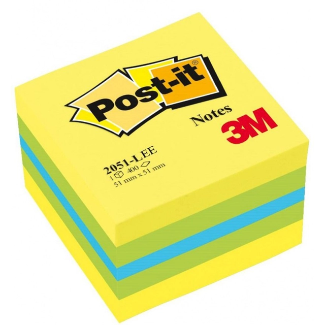Mini Self-adhesive Cube POST-IT (2051L), 51x51mm, 1x400 cards, lemon UU009543115 3M