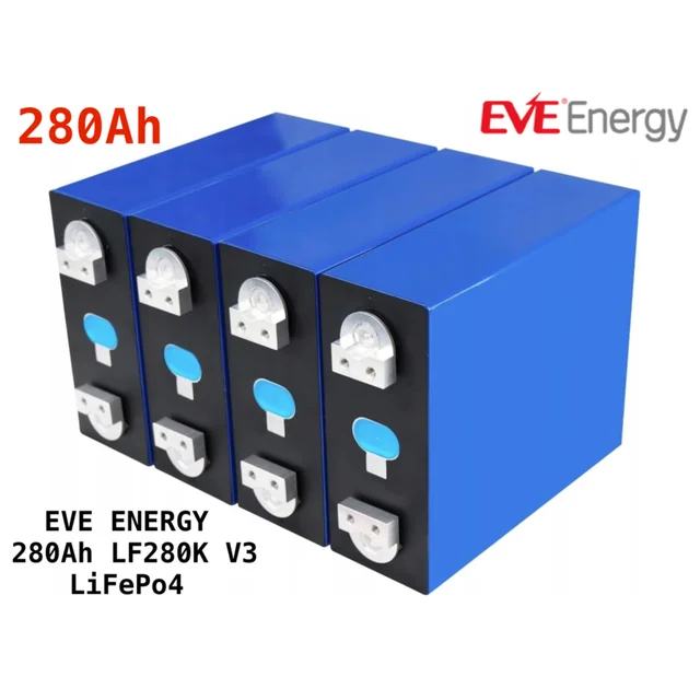 16 db cellás akkumulátor 280Ah EVE Energia m.LF280K V3 LiFePO4 8000 ciklusok