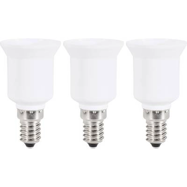 Lampholder converter adapter from E14 to E27, white, 3 pcs, Renkforce 97029c81h