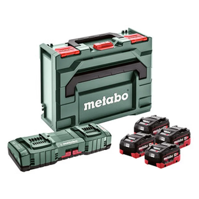 Metabo Basic-Set 4x LiHD 5.5Ah ASC 145 DUO + Metaloc battery and charger set 18 V | 5,5 Ah