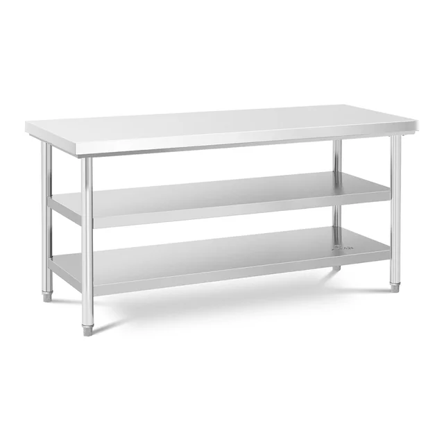 180x60cm catering table with 2 shelves