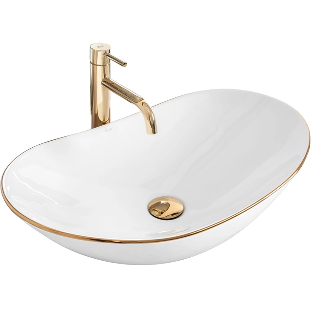 Countertop Rea Royal Gold Edge washbasin