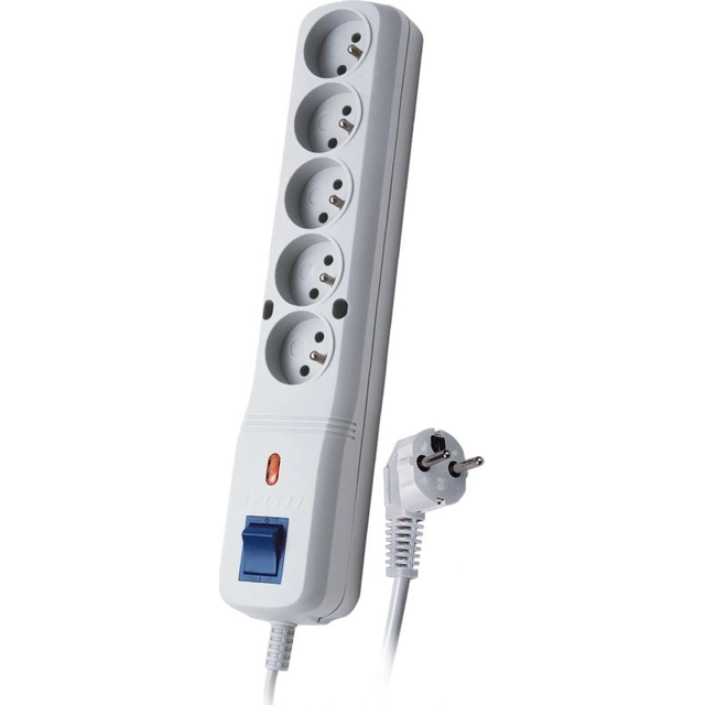 Lestar power strip LF-530WA 5WA surge protection 5 sockets 3 m gray (LF530WA3mGRAY)