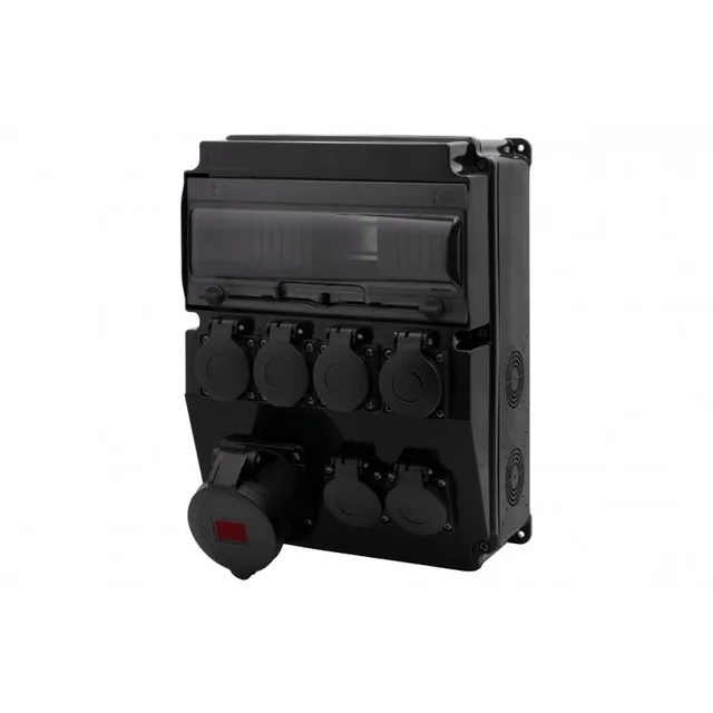 Black CAJA 12M SCENIC switchgear - straight sockets 16A/5P, 6x230V F3.2689