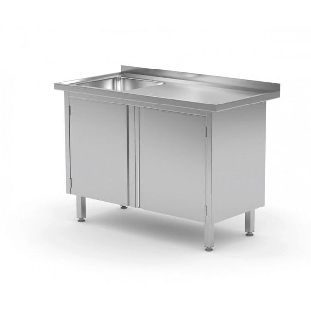 Table with sink, cabinet with hinged door - compartment on the left 700 x 600 x 850 mm POLGAST 218076-L 218076-L