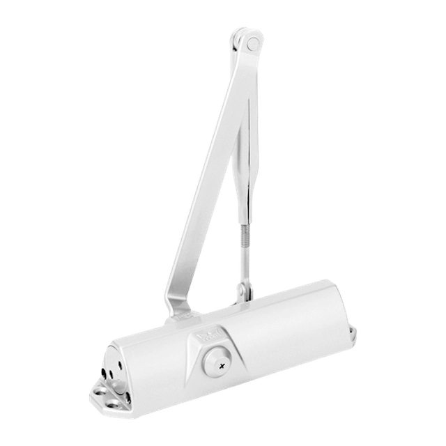 White hydraulic shock absorber RAL9016 with articulated arm - DORMA TS68-WHITE