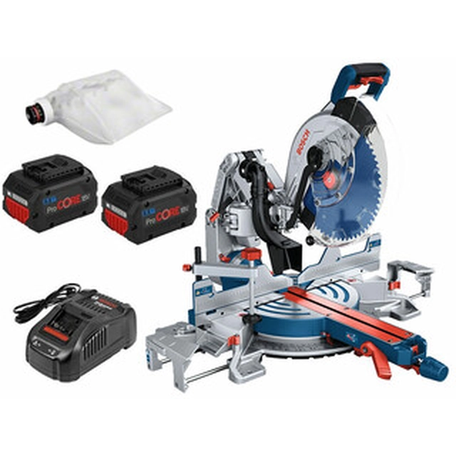 Bosch GCM 18V-305 GDC cordless miter saw 18 V | Saw blade 305 mm x 30 mm | Cutting max. 104 x 341 mm | Carbon Brushless | 2 x 12 Ah battery + charger