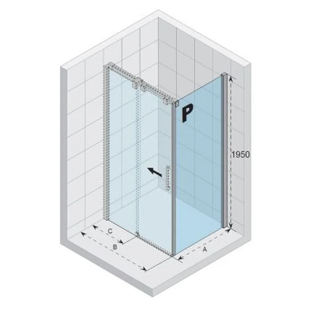 Shower wall 80x195 cm right Riho Ocean GU0300102 - sale