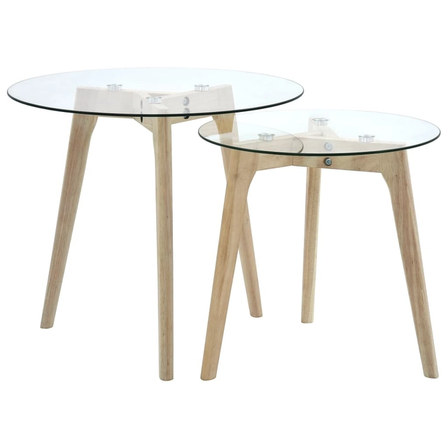 Lumarko Side table, set of 2, tempered glass