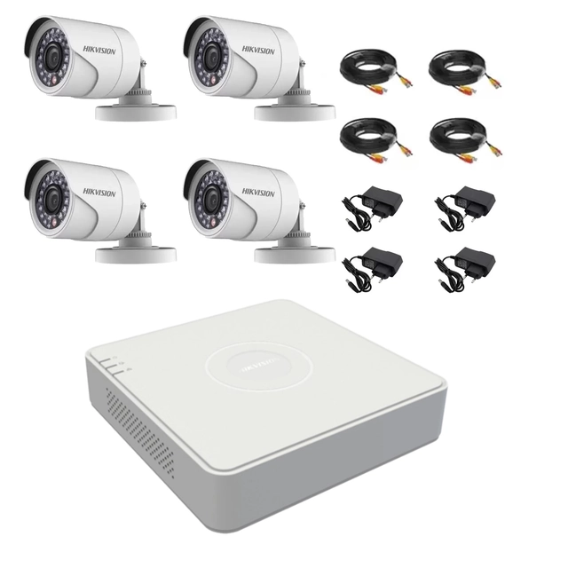 Complete kit 4 cameras external surveillance 2MP Hikvision Turbo HD