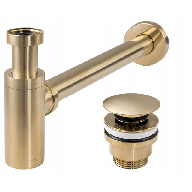 Rea sink siphon with click-clack stopper Rea Brushed Gold