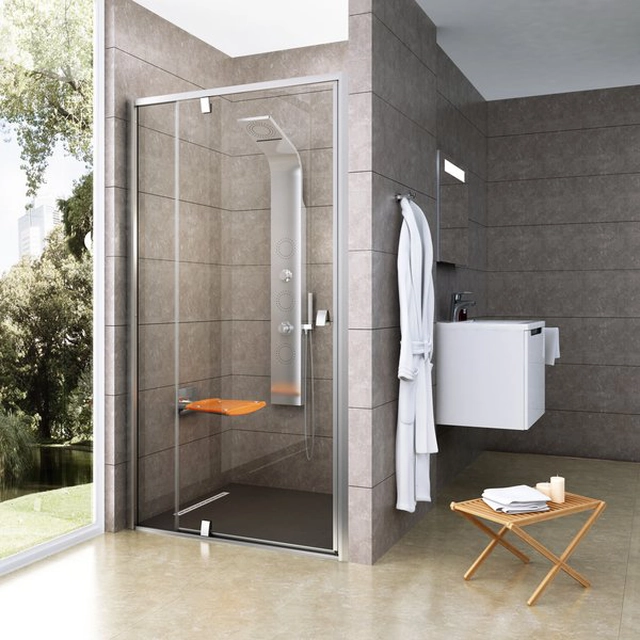 Ravak Pivot hinged shower door, PDOP2-100, satin+transparent glass