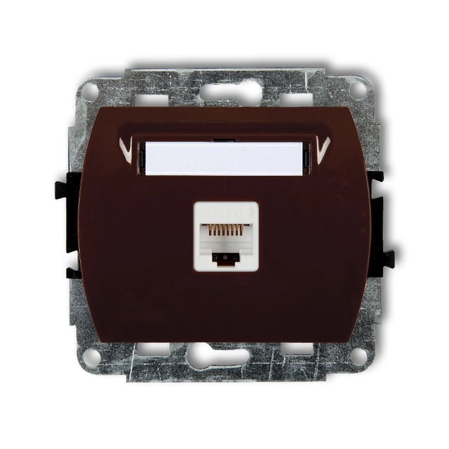 1xRJ45 single computer socket mechanism, cat.5e, shielded, 8-pin brown KARLIK TREND 4GK-1e