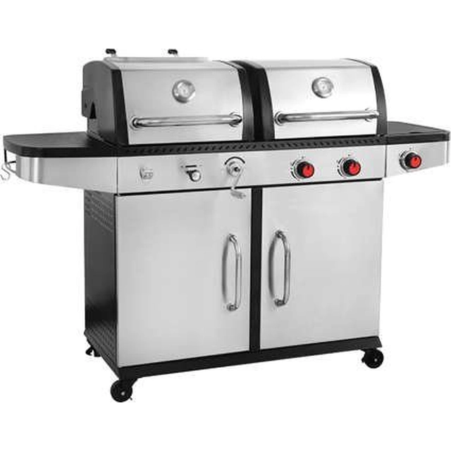 2-IN-1 GRILL, GAS + CARBON, STAINLESS STEEL, 8.2KW YATO YG-20030