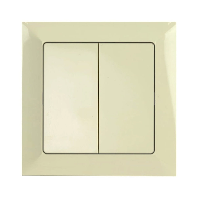 2-key candlestick switch with backlight and a frame - beige