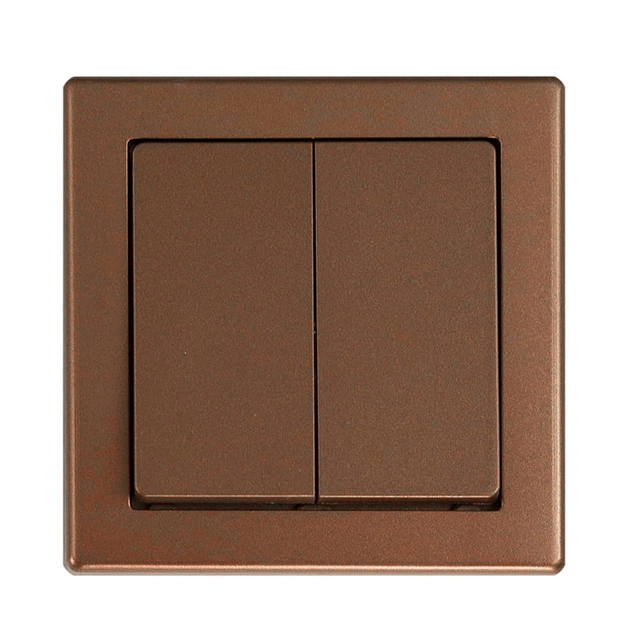 2-key chandelier switch with a frame - copper