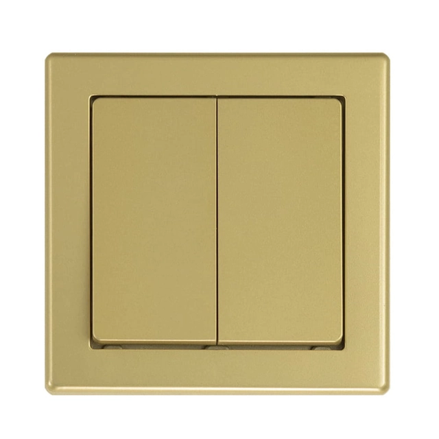 2-key chandelier switch with a frame, with backlight - gold