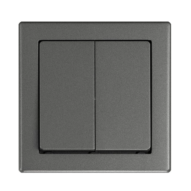 2-key chandelier switch with illumination and a frame - graphite