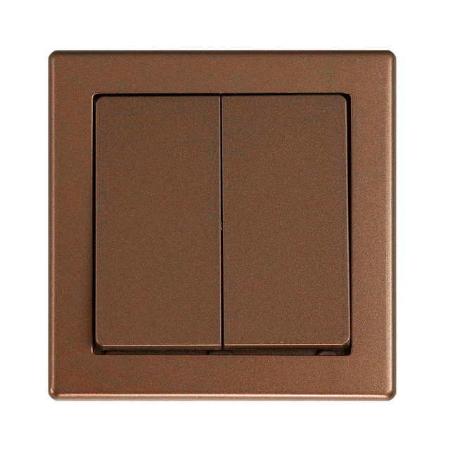 2-key switch, 2-circuits, backlit, with a frame - copper