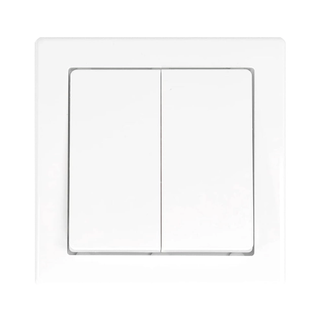 2-key switch, 2-circuits with frame, with backlight - white