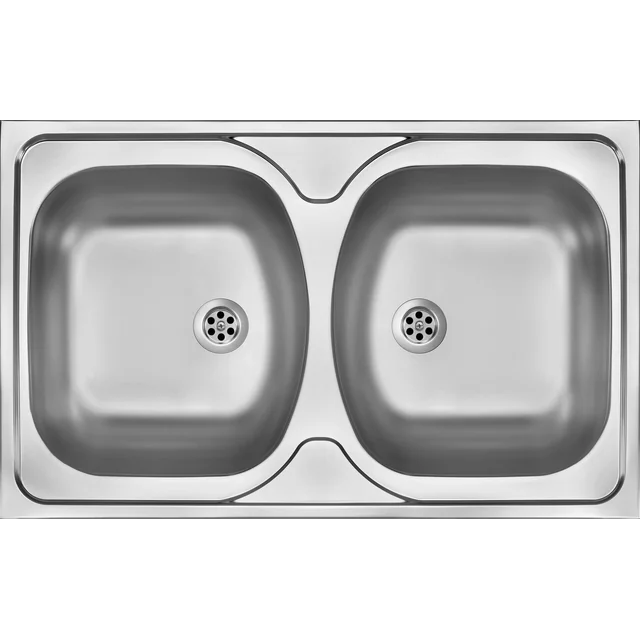 2-komorowy Tango steel sink - overlay, decor