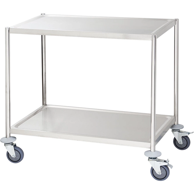2-shelf flat waiter's trolley without handles