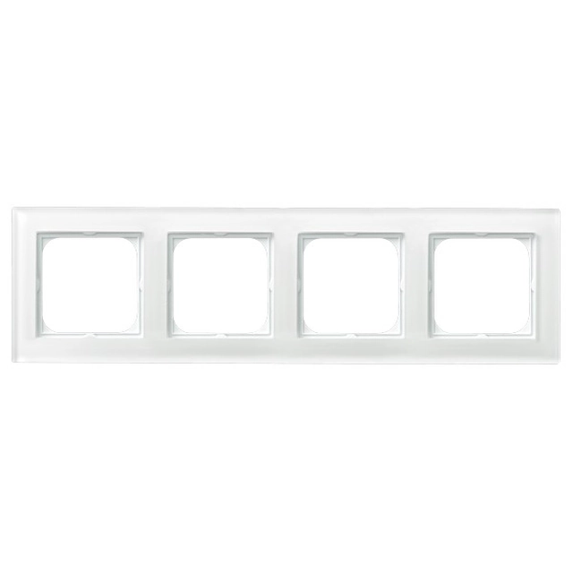 Cover frame for domestic switching devices Ospel R-4RG/31 SONATA White Glass