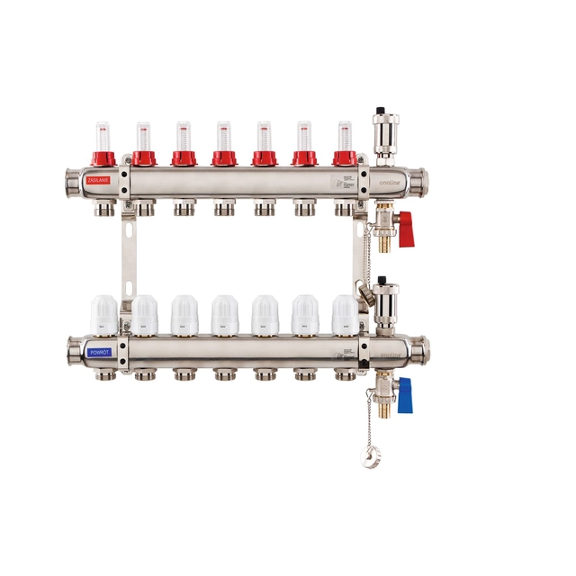 Armed stainless steel manifold Onnline INOX (typ K5) number of circuits 7