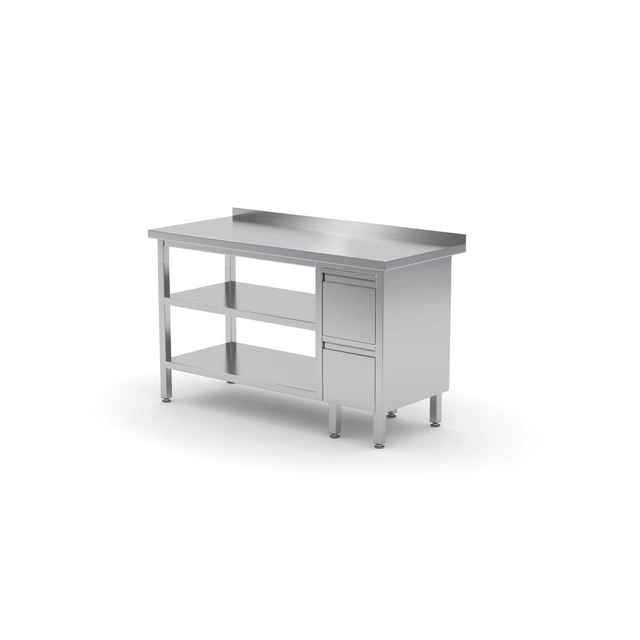 Wall table with two drawers and two shelves - drawers on the right side | 1200x700x850 mm