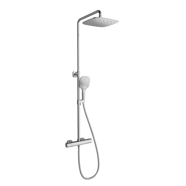 Ravak Fixed Shower System 10° Free, TD F 091.00/ 150 with Thermostatic Faucet and Shower Set, Chrome