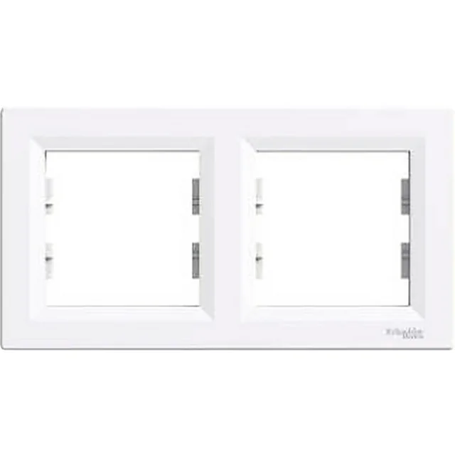 Double frame Schneider Electric Asfora white