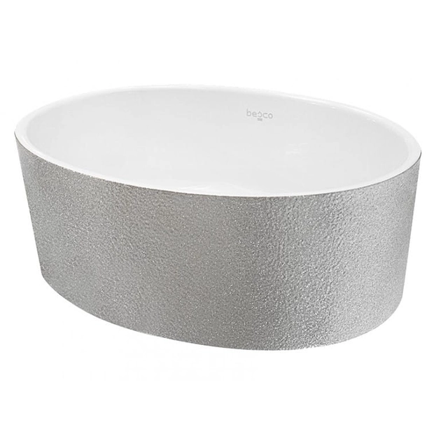 Besco Uniqa Glam countertop washbasin, silver - ADDITIONALLY 5% DISCOUNT FOR CODE BESCO5