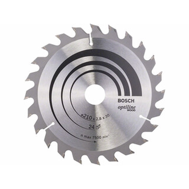 Bosch circular saw blade 210 x 30 mm | number of teeth: 24 db | cutting width: 2,8 mm