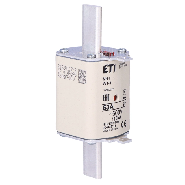 Fast industrial fuse link NH1/WT-1 gF 63A/500V