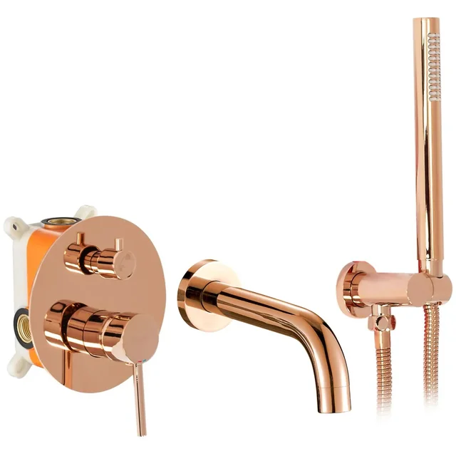 Rea Lungo rose gold concealed bathtub faucet + Box