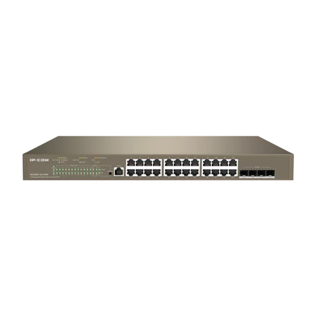 24 PoE portok váltása 1Gbps, 4 SFP+ portok 10Gbps, L3 Felhőkezelés – IP-COM G5328XP-24-410W